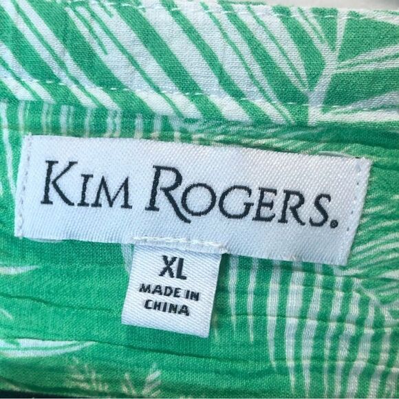 Kim Rogers tropical green and white tunic top, size XL - Picture 8 of 11